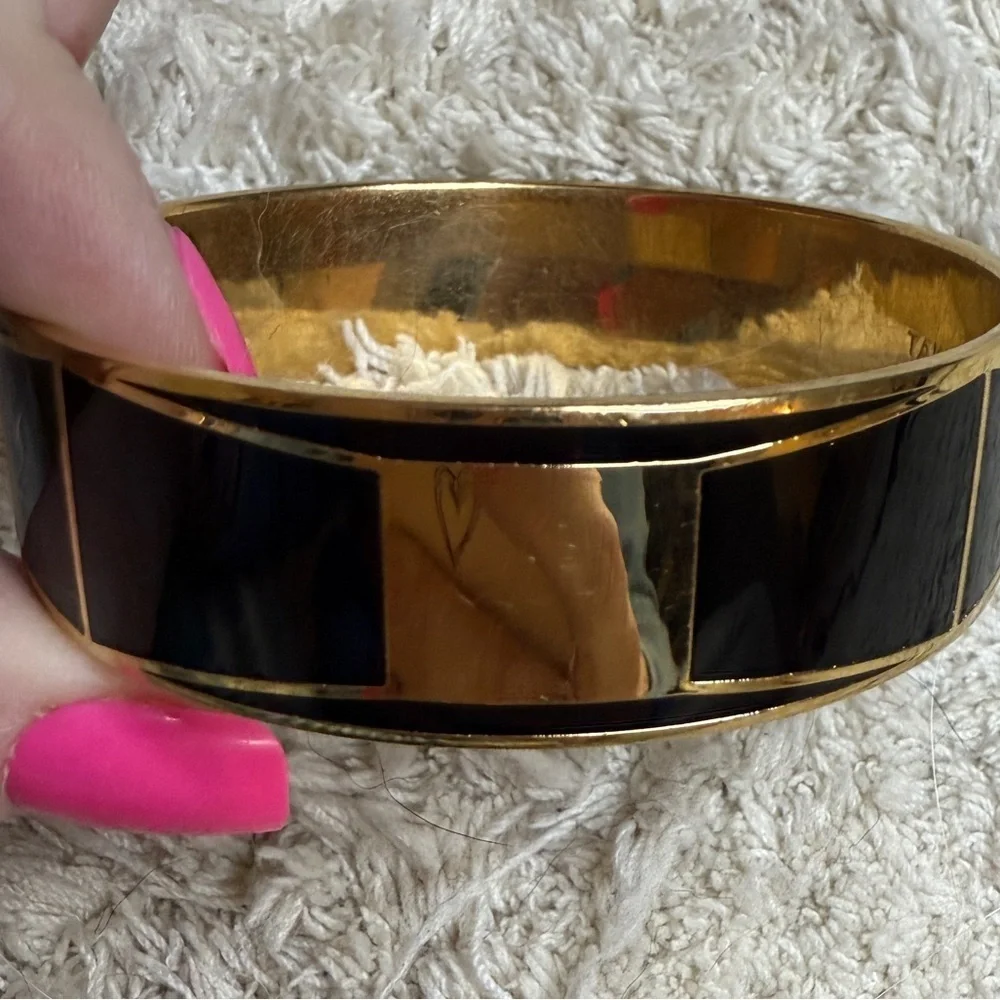 Kate Spade Black and Gold Cuff Bracelet